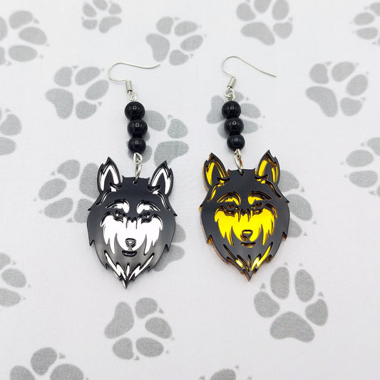 WOLF FACE EARRINGS - Kozmic Garden