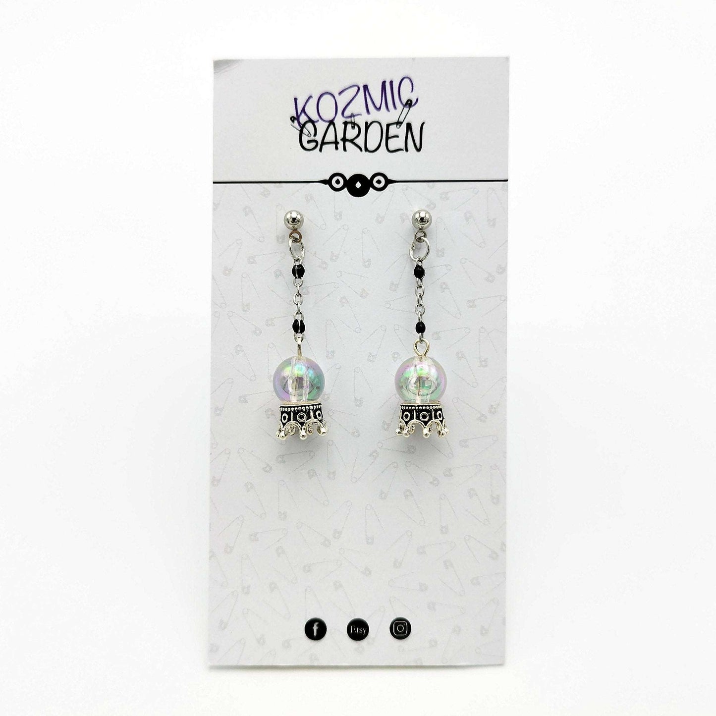 CRYSTAL BALL EARRINGS - Kozmic Garden