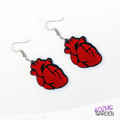 Dead and Bloody Hearts Earrings - Kozmic Garden