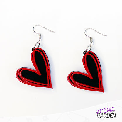 Dead and Bloody Hearts Earrings - Kozmic Garden