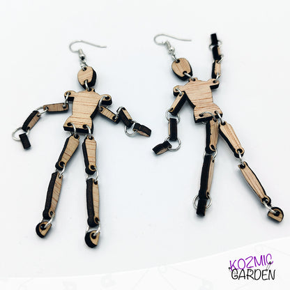 ARTIST WOODEN MANNEQUIN EARRINGS - Kozmic Garden