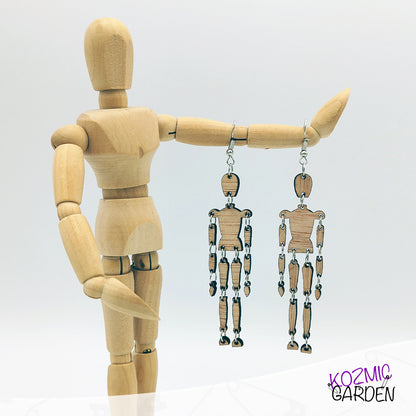 ARTIST WOODEN MANNEQUIN EARRINGS - Kozmic Garden