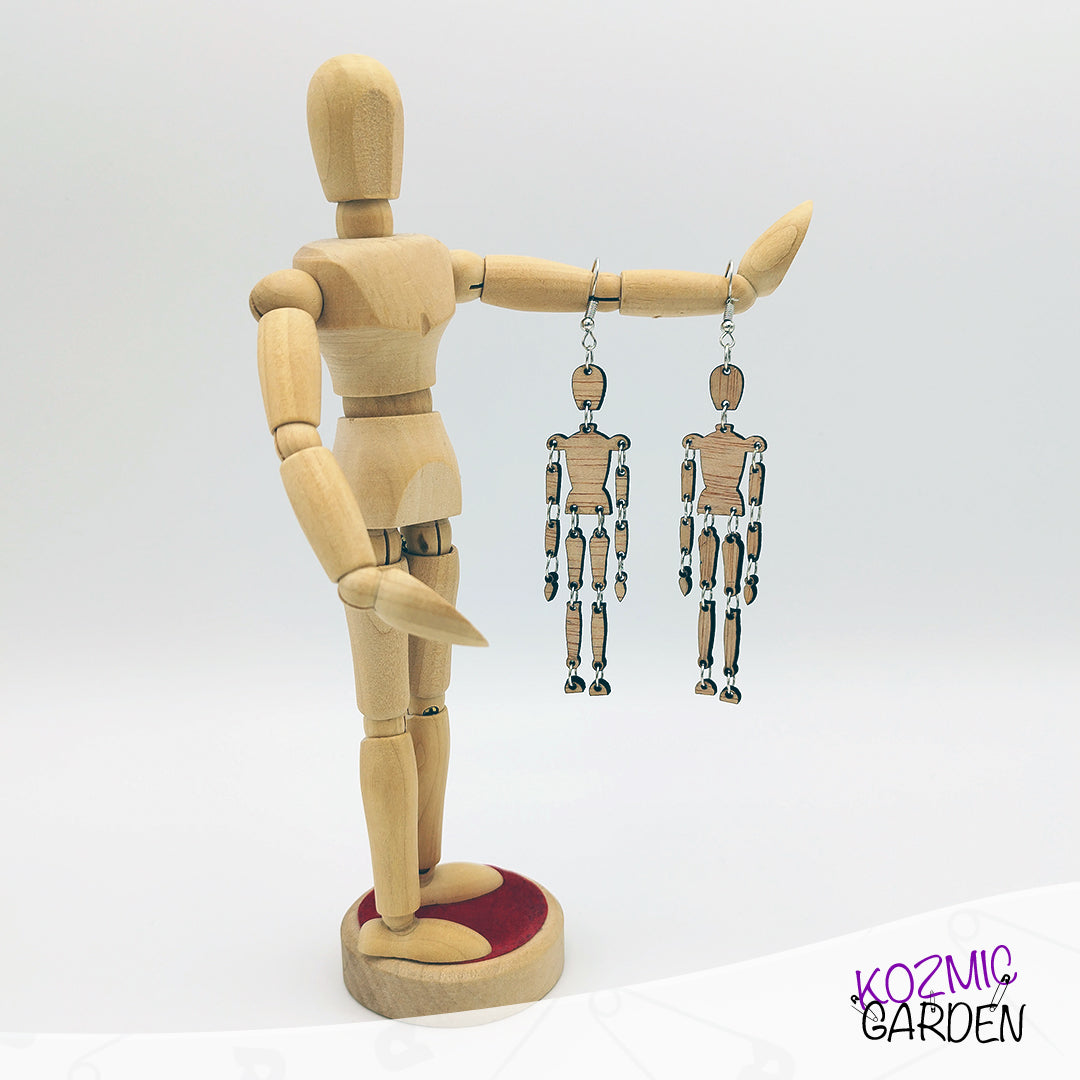 ARTIST WOODEN MANNEQUIN EARRINGS - Kozmic Garden