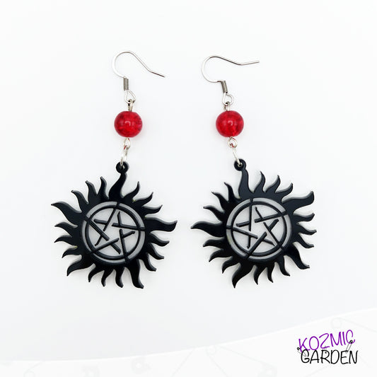 SUPERNATURAL ANTI-POSSESSION ACRYLIC EARRINGS | PENDANT - Kozmic Garden