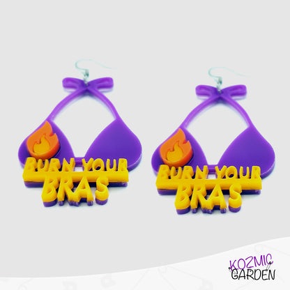 BURN YOUR BRAS EARRINGS - Ignite the Feminist Fight!