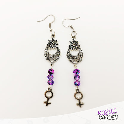 HIPPY FEMINIST EARRINGS - Embrace your inner flower child!