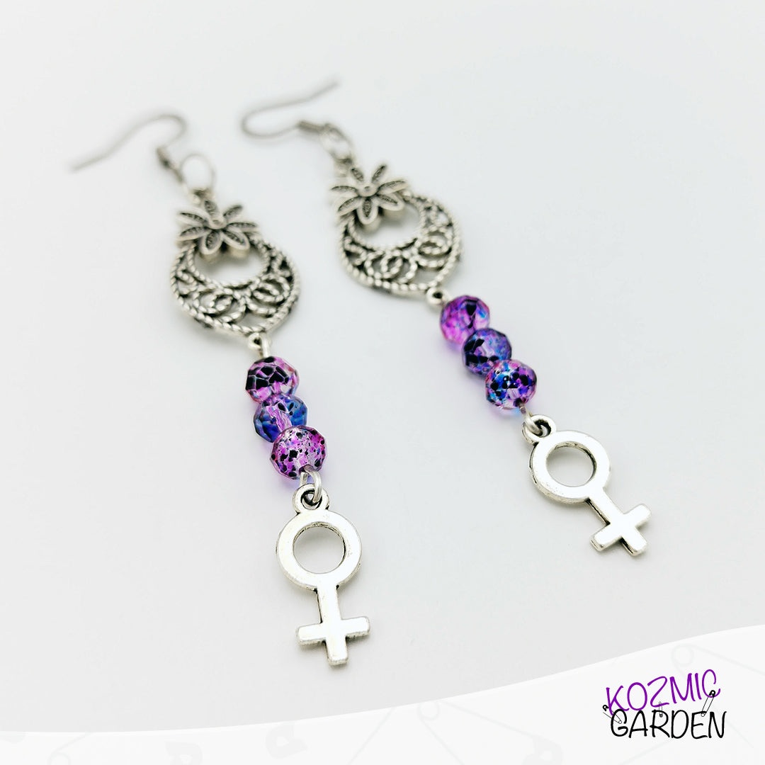 HIPPY FEMINIST EARRINGS - Embrace your inner flower child!