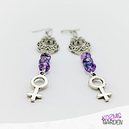 HIPPY FEMINIST EARRINGS - Embrace your inner flower child!