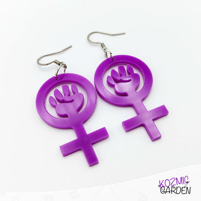 FEMINIST FIST SYMBOL EARRINGS - Wear Your Rights Proudly