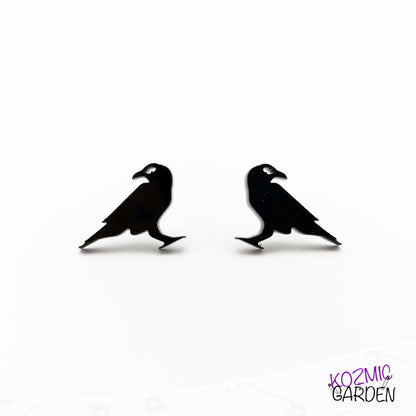 Gothic Raven Stud Earrings | Edgar Allan Poe Vibes!