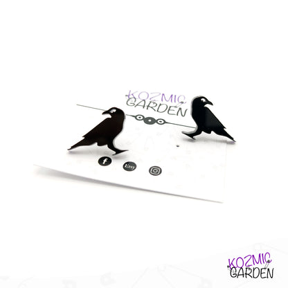 Gothic Raven Stud Earrings | Edgar Allan Poe Vibes!