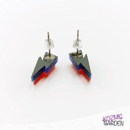 David Bowie Lightning Bolt Stud Earrings - Smile Like A Reptile!