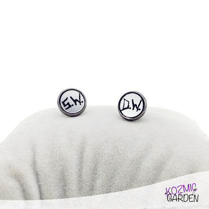 Supernatural DW & SW Initials Stud Earrings | Join the Hunt!