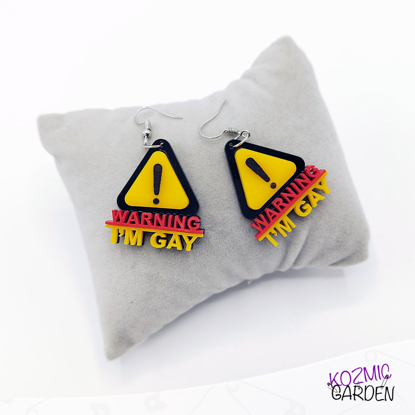 Fun "WARNING I'M GAY" EARRINGS | Celebrate Pride with Style!