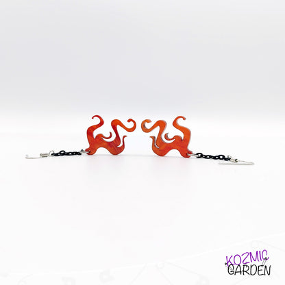 Orange Magic Flame Earrings | Fantasy Jewelry