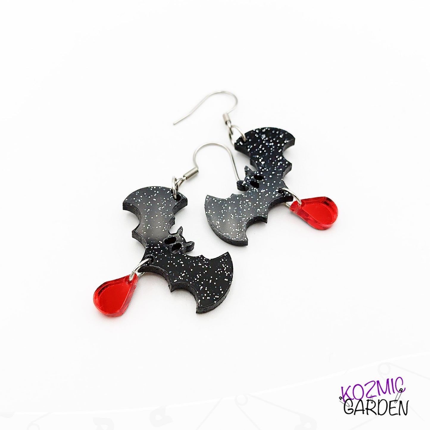 Bat Earrings with Blood Drop – A Touch of Glam, A Drop of Danger!