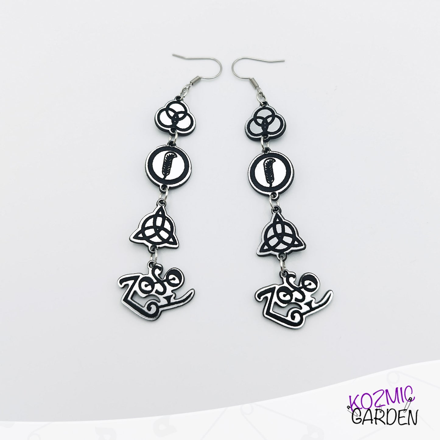 Led Zeppelin Symbols Earrings – Direction: Stairway to Heaven!