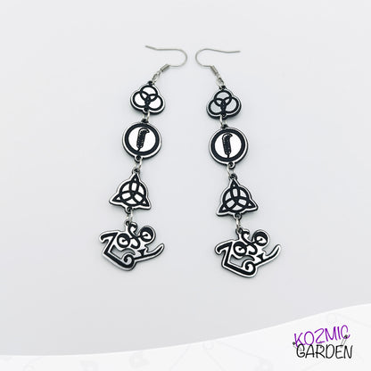 Led Zeppelin Symbols Earrings – Direction: Stairway to Heaven!