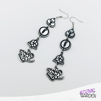 Led Zeppelin Symbols Earrings – Direction: Stairway to Heaven!