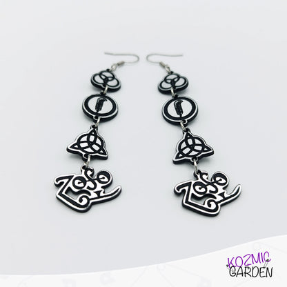 Led Zeppelin Symbols Earrings – Direction: Stairway to Heaven!