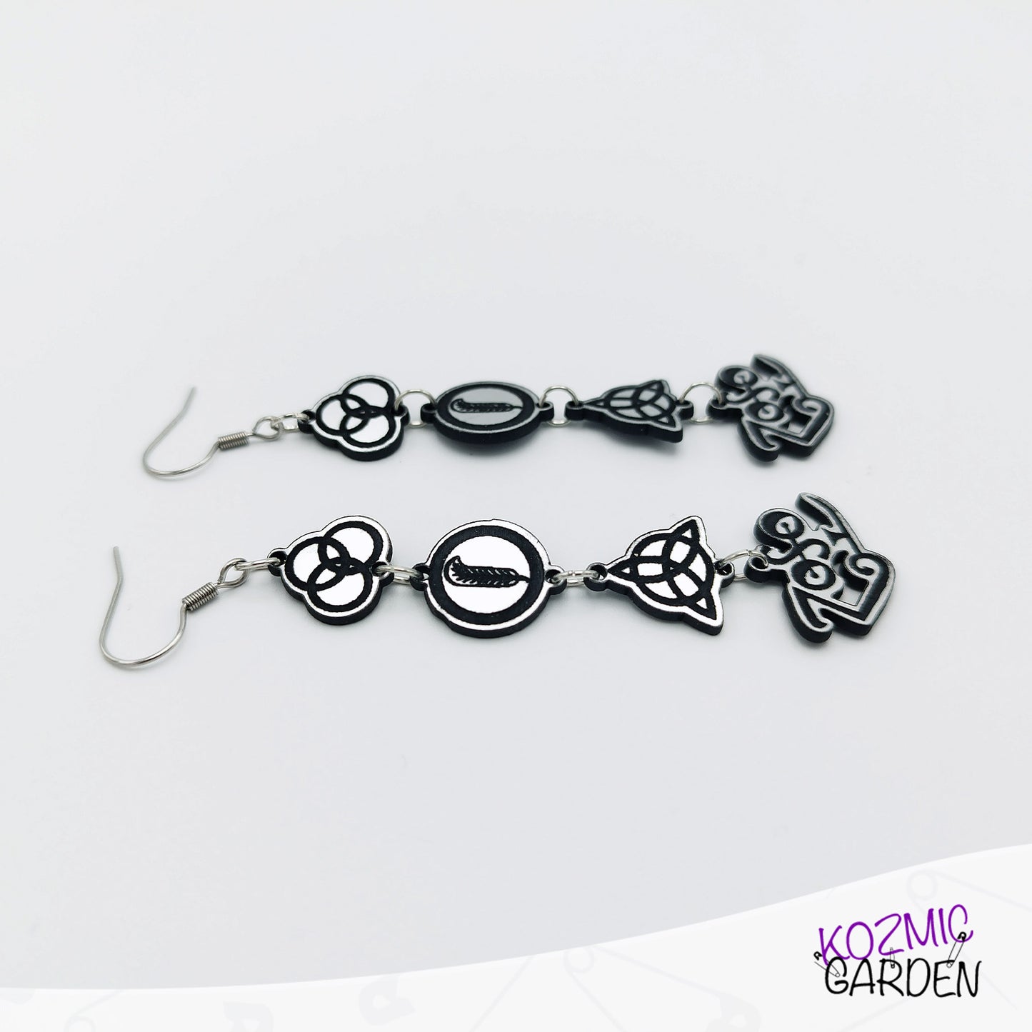 Led Zeppelin Symbols Earrings – Direction: Stairway to Heaven!