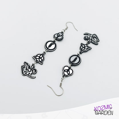 Led Zeppelin Symbols Earrings – Direction: Stairway to Heaven!