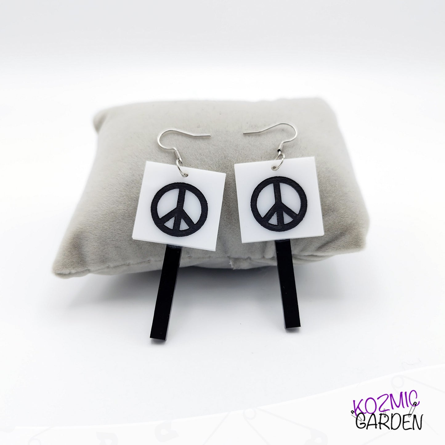 Peace Symbol Protester Banner Earrings - Carry the message of peace with style!