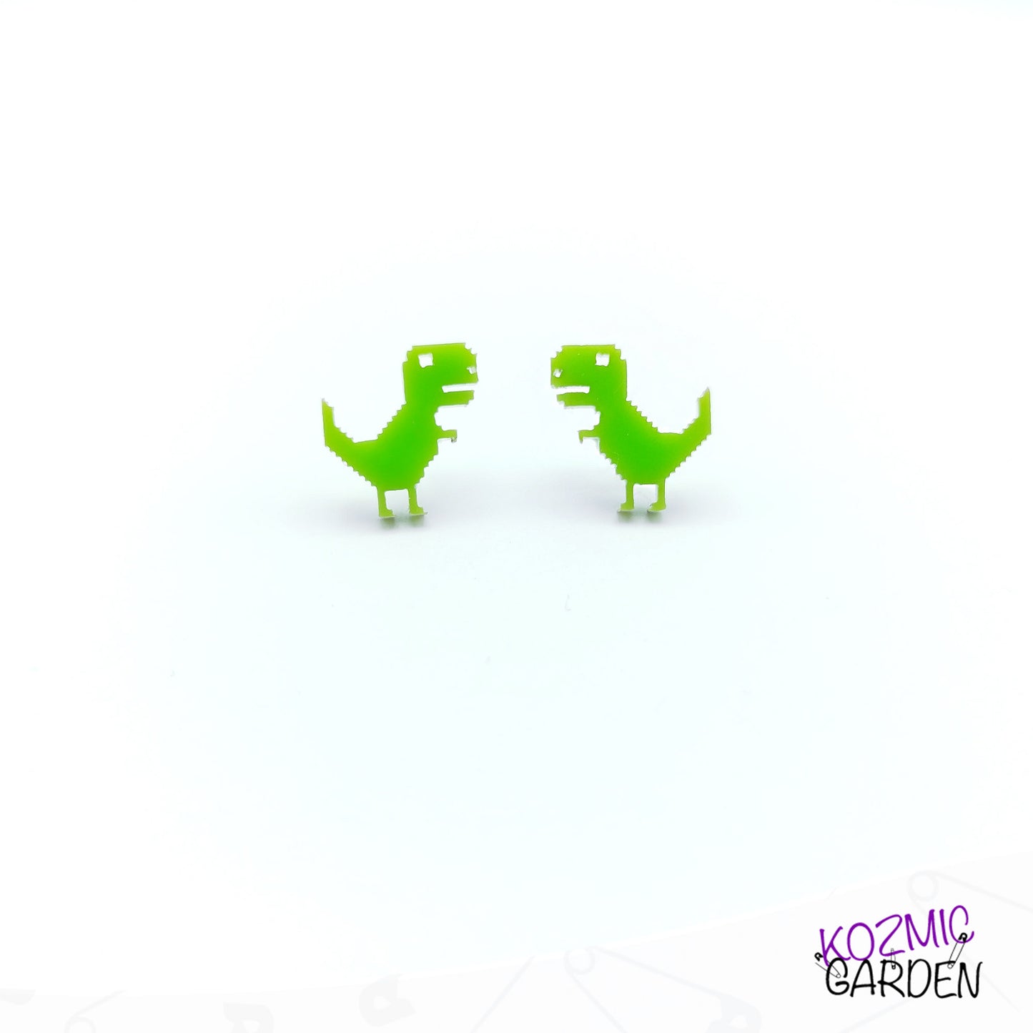 T-Rex Earrings No Internet Earrings - Level up your style with retro gaming jewelry!