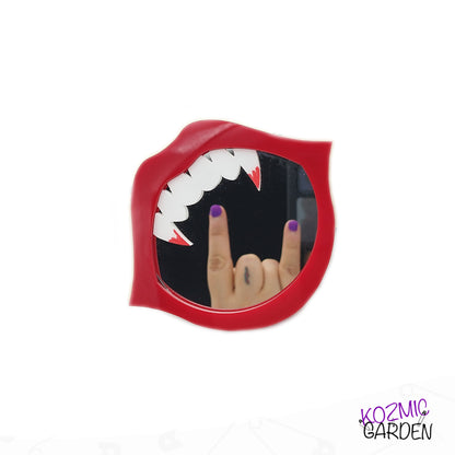 Vampire Mouth Pocket Mirror – Show off your fangs!