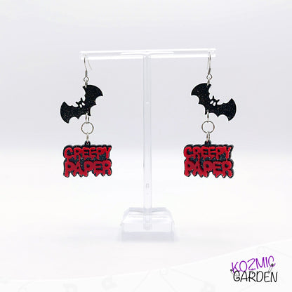 Nandor's "Creepy Paper" Bat Earrings – Because crepe paper is too ordinary!