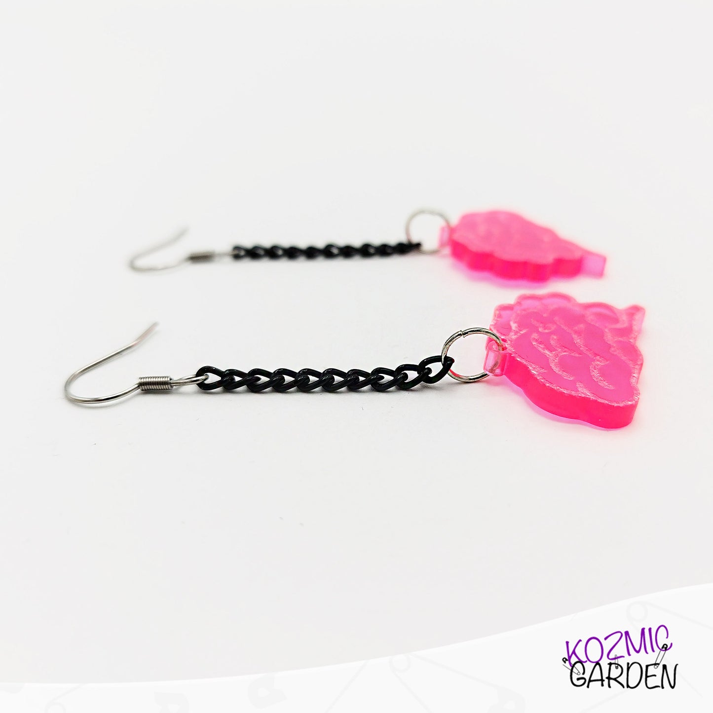 Neon Pink Brain Earrings – Wake up your Inner Mad Scientist!