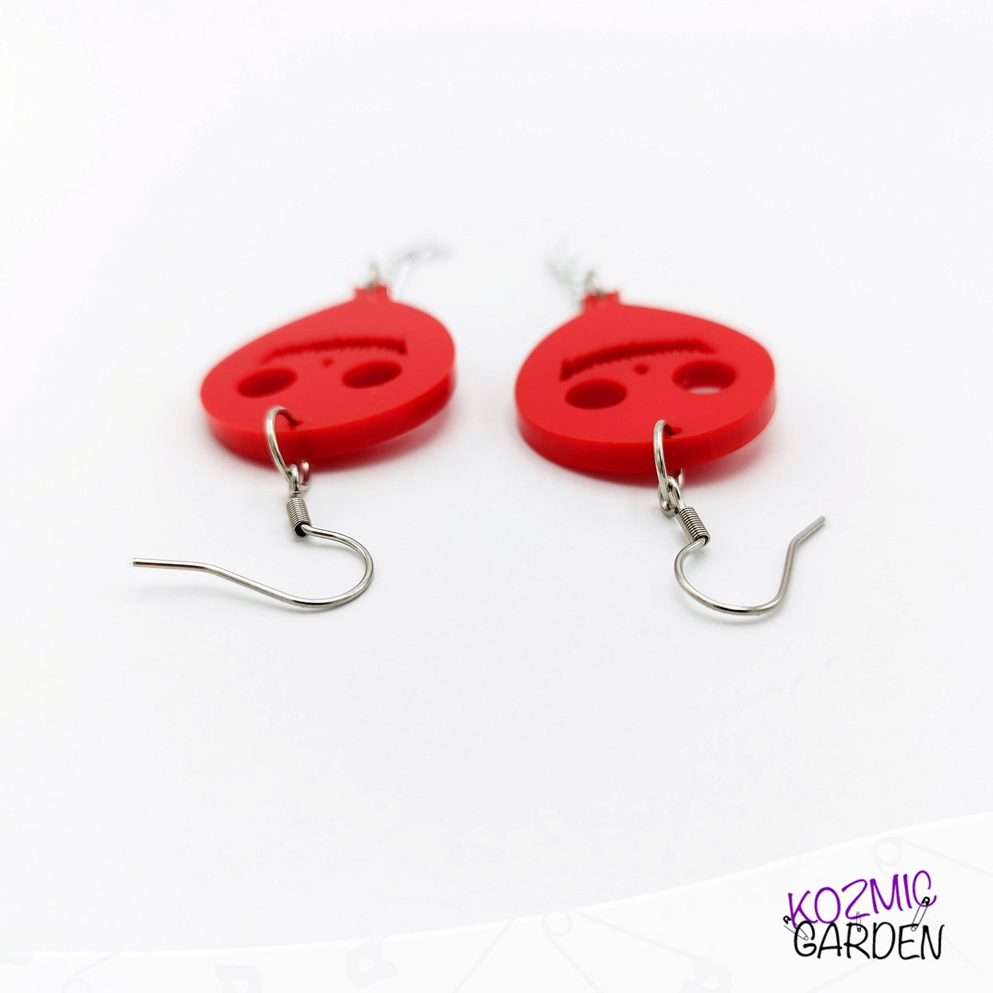 Red Evil Balloon Earrings – Spooky Cute Fun Halloween Jewelry