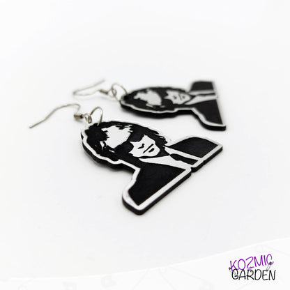 Jon Bon Jovi Earrings – Engraved on Silver Acrylic, Inspired by the Crush Album Era