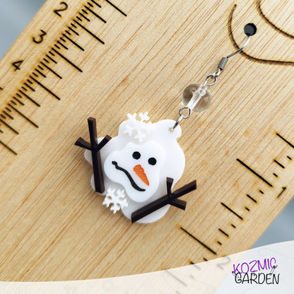 Melted Snowman Earrings – Winter's Fun in a Puddle!