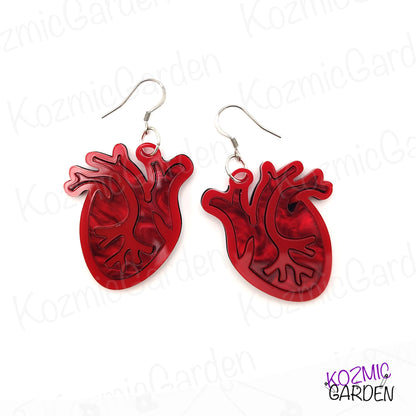 Anatomical Heart Earrings – Bloody Gorgeous for Goths & Alt Lovers