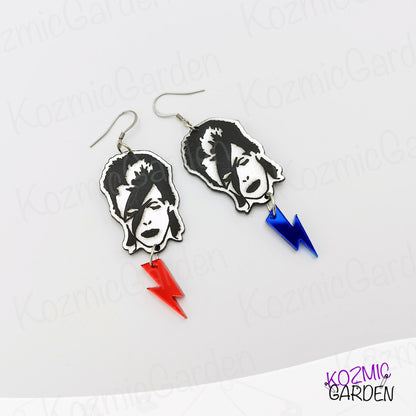 David Bowie' Earrings with Lightning Bolts – Be Part of Ziggy's Band!