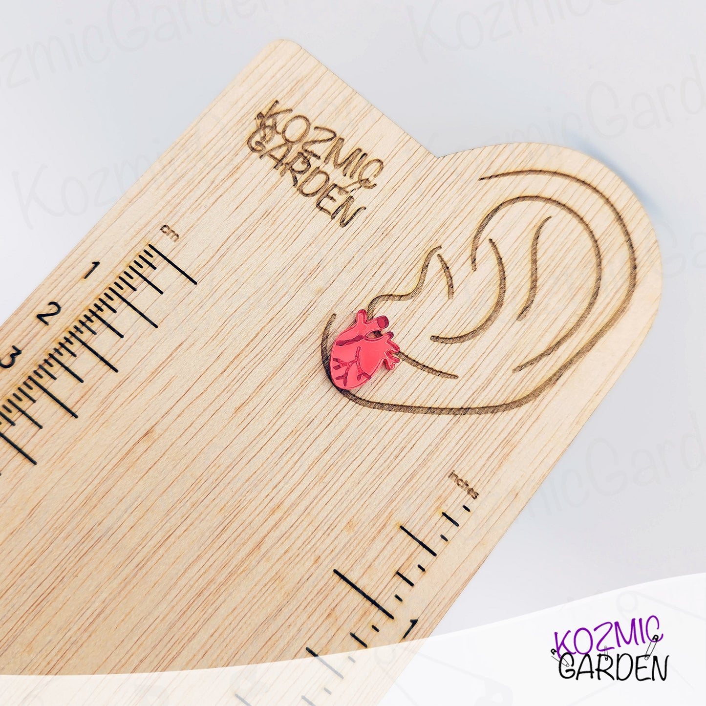 Mirrored Red Anatomical Heart Stud Earrings - Perfect for Goths Cardiology Doctors!