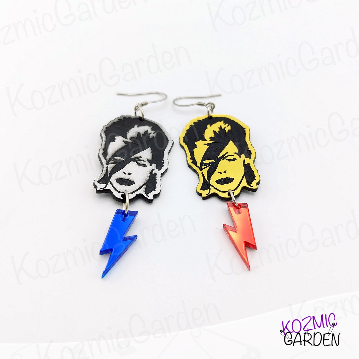 David Bowie' Earrings with Lightning Bolts – Be Part of Ziggy's Band!