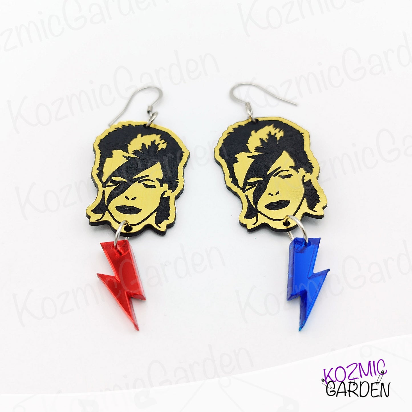 David Bowie' Earrings with Lightning Bolts – Be Part of Ziggy's Band!