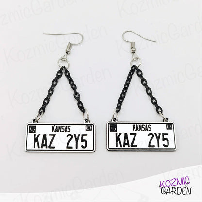 SUPERNATURAL IMPALA'S LICENSE PLATE | EARRINGS & NECKLACE | Channel your inner Dean Winchester!