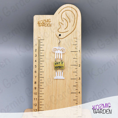 White Broken Greek Column Earrings - Isn't It Ionic? 🎶