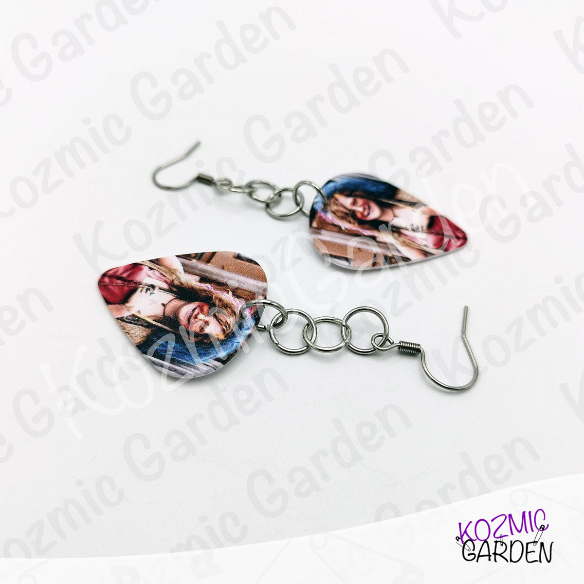 Janis Joplin Guitar Pick Earrings | Colorful Psychedelic 60s Hippie Rock Jewelry