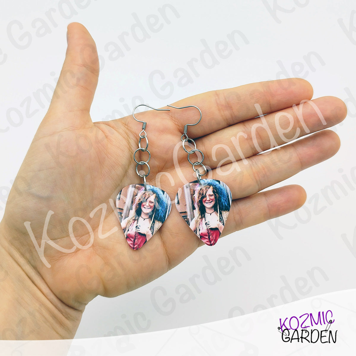 Janis Joplin Guitar Pick Earrings | Colorful Psychedelic 60s Hippie Rock Jewelry