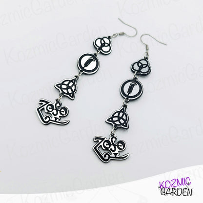 Led Zeppelin Symbols Earrings – Direction: Stairway to Heaven!