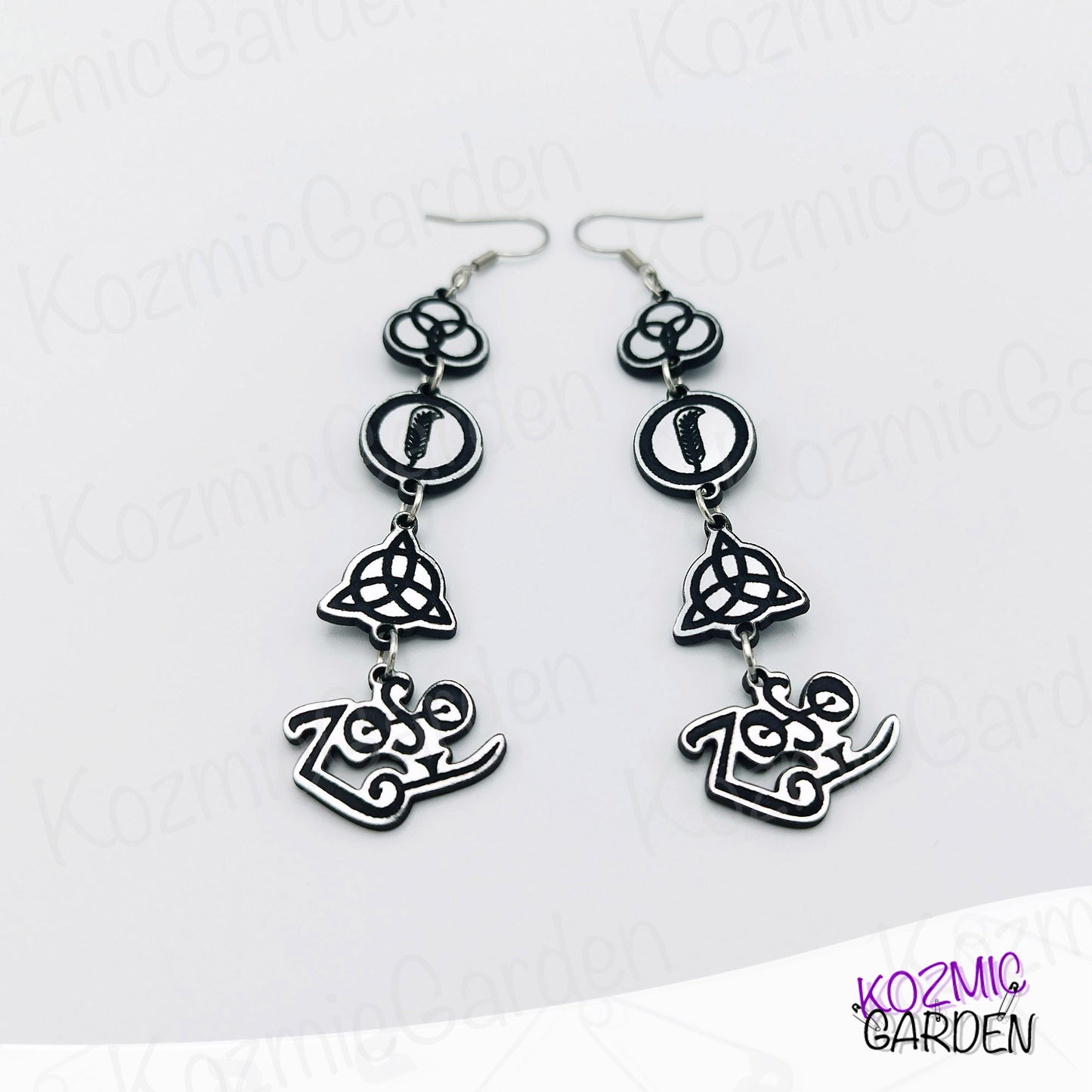 Led Zeppelin Symbols Earrings – Direction: Stairway to Heaven!