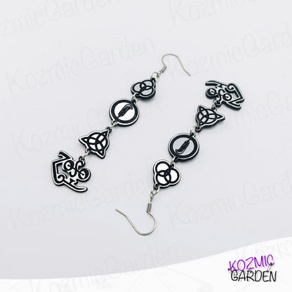 Led Zeppelin Symbols Earrings – Direction: Stairway to Heaven!