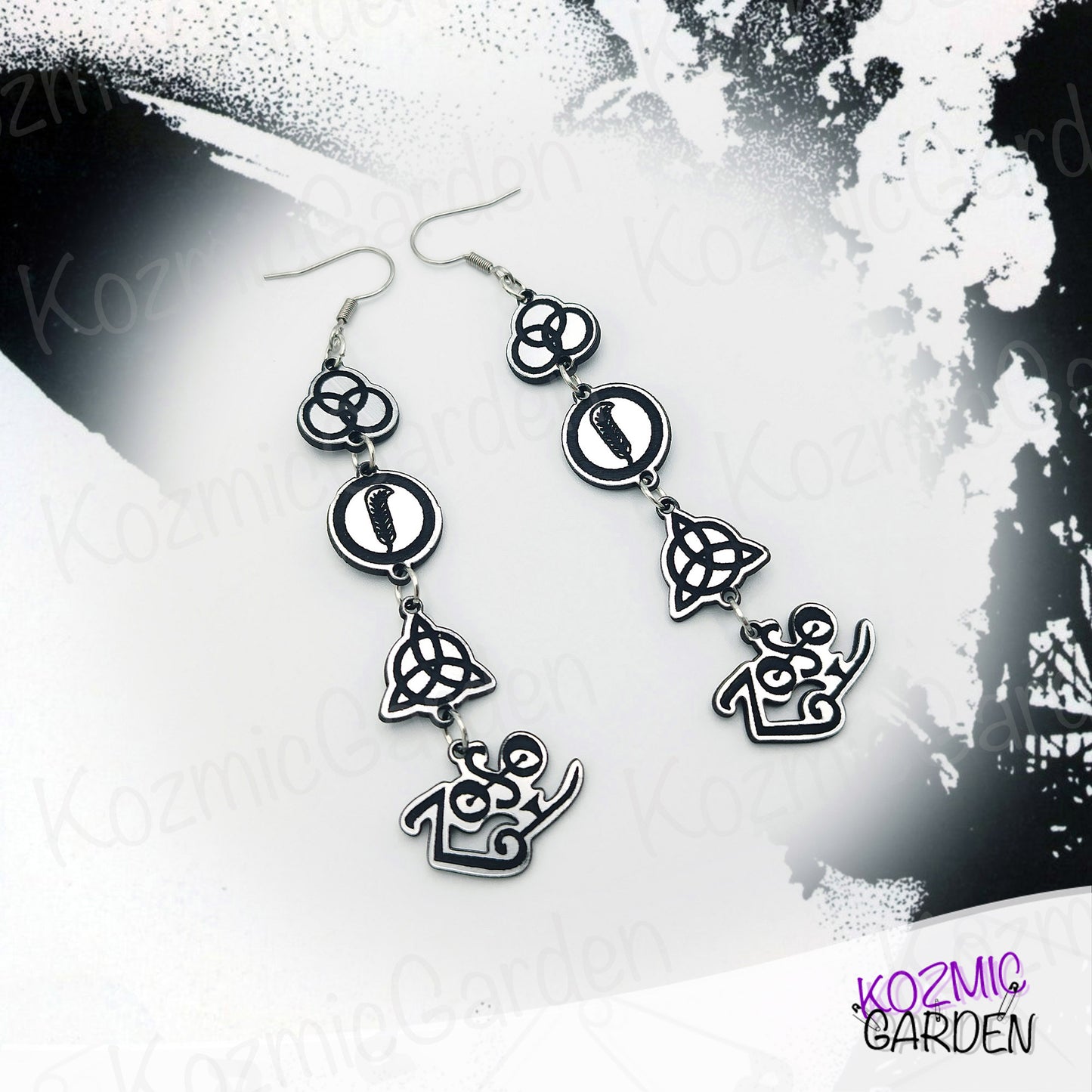 Led Zeppelin Symbols Earrings – Direction: Stairway to Heaven!