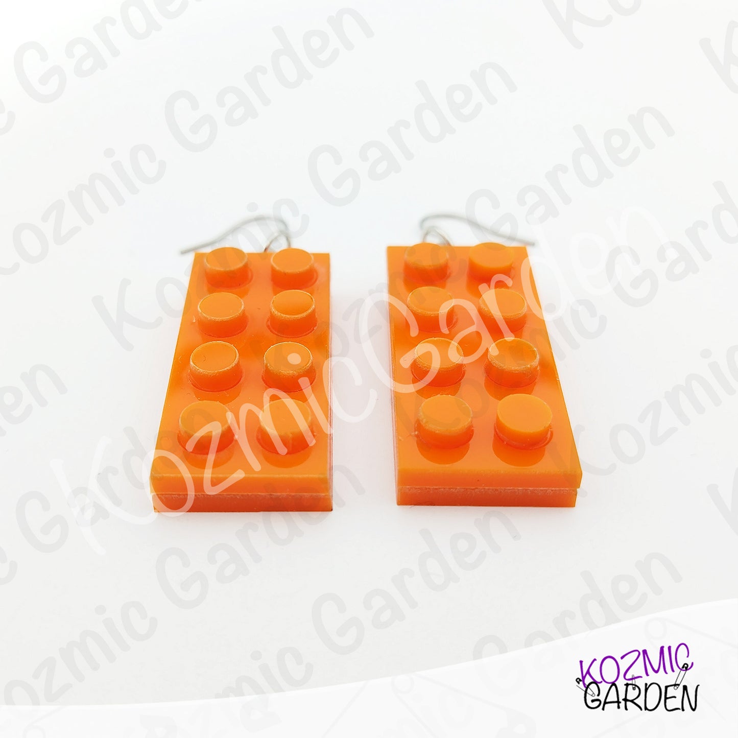 Lego Style Block Earrings | Funny Playful Building Brick Dangles