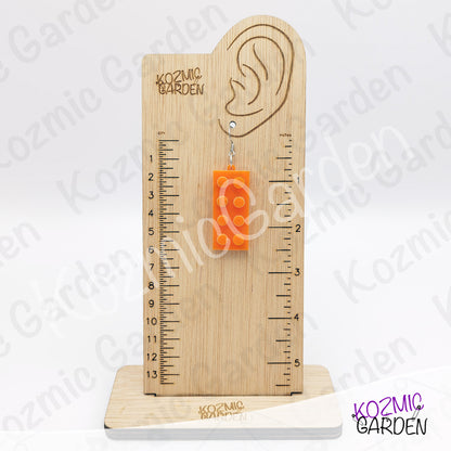 Lego Style Block Earrings | Funny Playful Building Brick Dangles