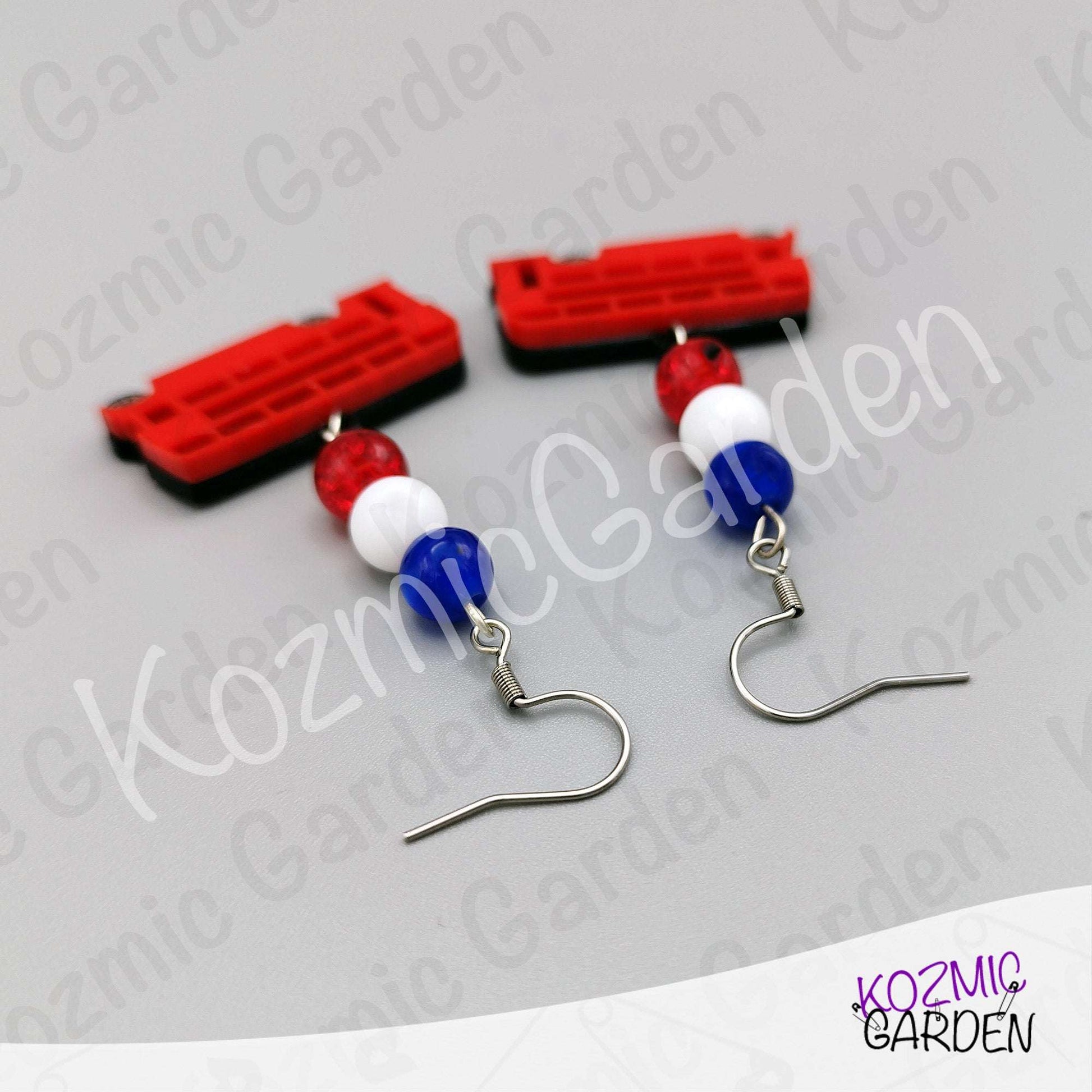 London Bus Earrings — Red Double Decker Acrylic Very British Earrings